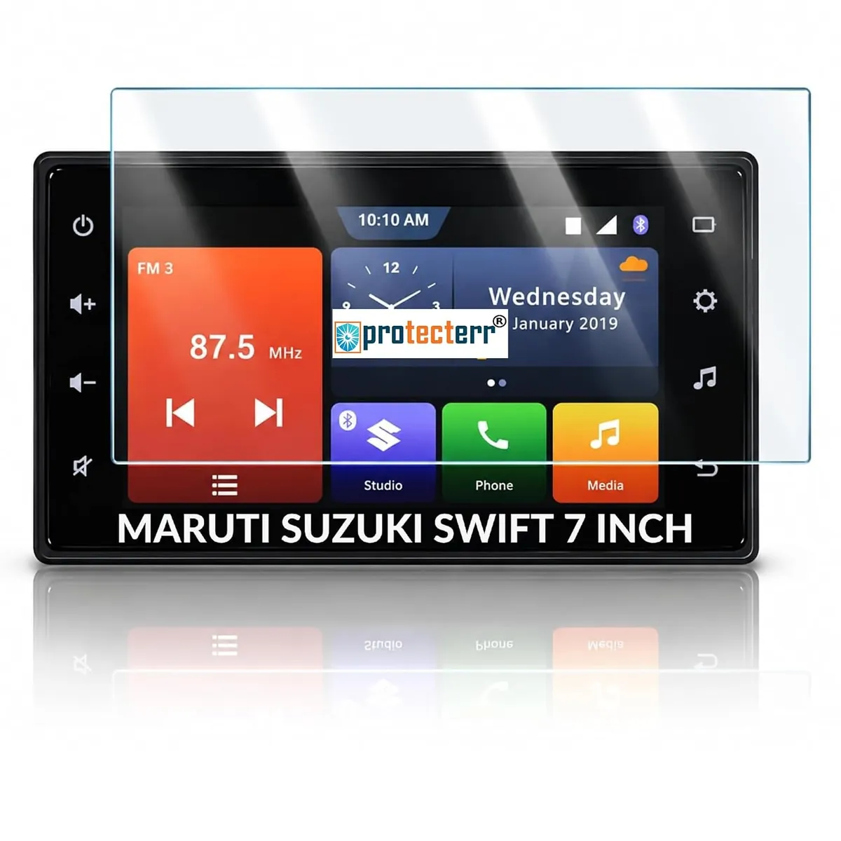Maruti Suzuki Swift 7 inch Screen Protector — shown on the car’s own display, for the Maruti Suzuki Swift 7" infotainment display