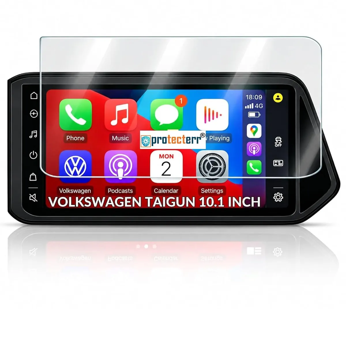 Volkswagen Taigun 10.1 inch Screen Protector — shown on the car’s own display, for the Volkswagen Taigun 10.1" infotainment display