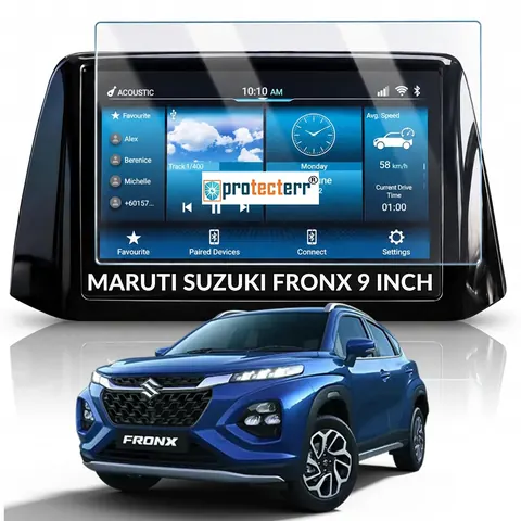 Maruti Suzuki Fronx 9 inch Screen Protector — fitted to the Maruti Suzuki Fronx infotainment display