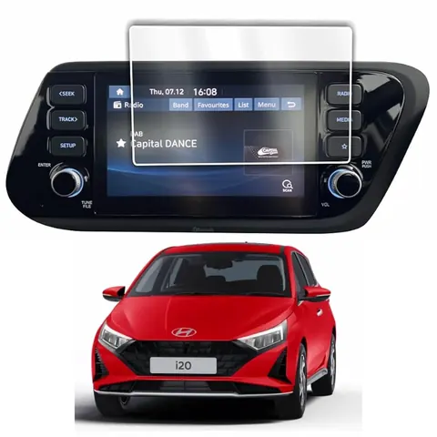 Hyundai i20 8 inch Screen Protector — fitted to the Hyundai i20 infotainment display