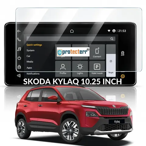 Skoda Kylaq 10.25 inch Screen Protector — fitted to the Skoda Kylaq infotainment display