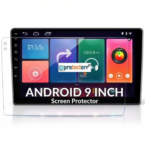 Android Car Stereo 9 inch Screen Protector — fitted to the Android Car Stereo infotainment display