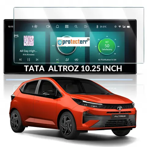 Tata Altroz (Thin Corners) 10.25 inch Screen Protector — fitted to the Tata Altroz infotainment display