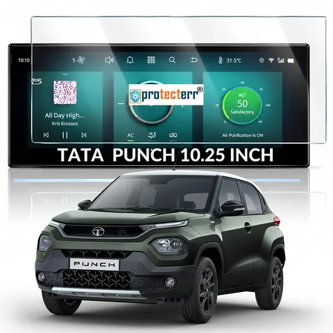 Tata Punch 10.25 inch Screen Protector — fitted to the Tata Punch infotainment display
