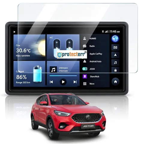 MG Astor 10.1 inch Screen Protector — fitted to the MG Astor infotainment display