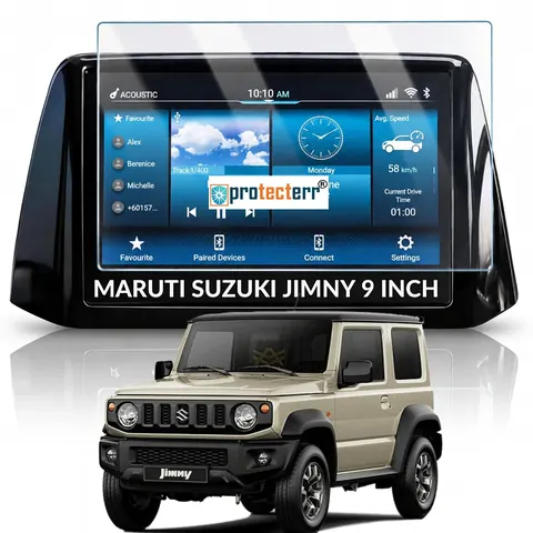 Maruti Suzuki Jimny 9 inch Screen Protector — fitted to the Maruti Suzuki Jimny infotainment display