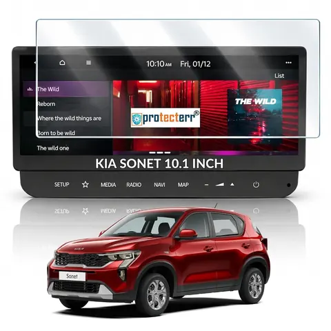 Kia Sonet 10.25 inch Screen Protector — fitted to the Kia Sonet infotainment display