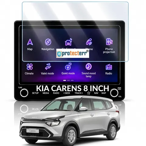 Kia Carens 8 inch Screen Protector — fitted to the Kia Carens infotainment display