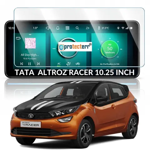 Tata Altroz Racer 10.25 inch Screen Protector — fitted to the Tata Altroz Racer infotainment display