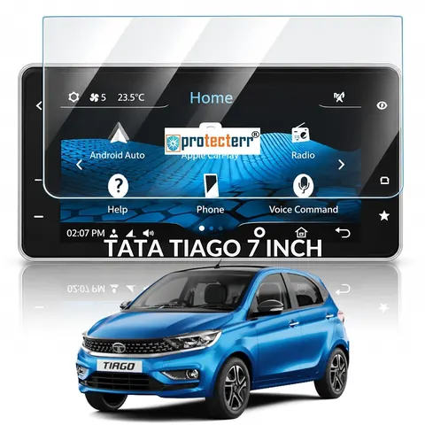 Tata Tiago (2020-2026) 7 inch Screen Protector — fitted to the Tata Tiago infotainment display