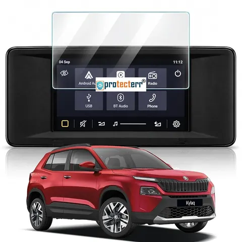 Skoda Kylaq 7 inch Screen Protector — fitted to the Skoda Kylaq infotainment display