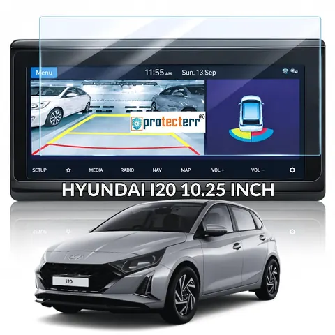 Hyundai i20 10.25 inch Screen Protector — fitted to the Hyundai i20 infotainment display