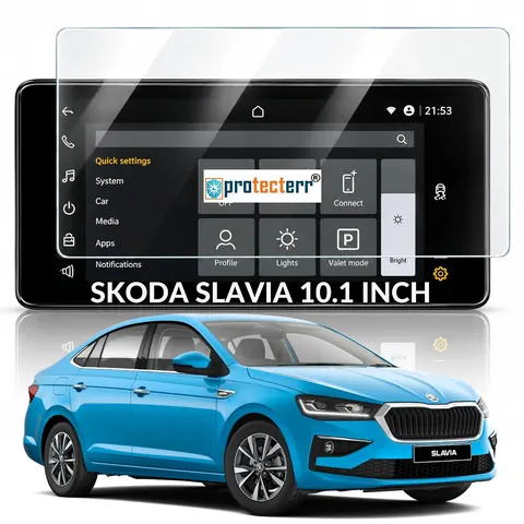 Skoda Slavia 10.1 inch Screen Protector — fitted to the Skoda Slavia infotainment display