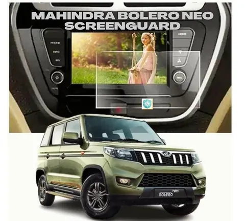 Mahindra Bolero Neo 7 inch Screen Protector — fitted to the Mahindra Bolero Neo infotainment display
