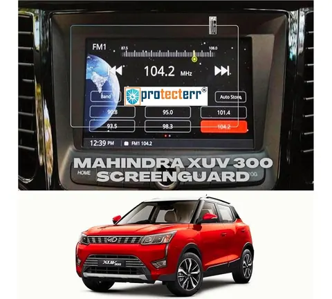 Mahindra XUV300 7 inch Screen Protector — fitted to the Mahindra XUV300 infotainment display